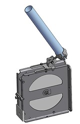 Umlenkrolle für Breitschieber, stehend mit Hartkunststoff-Umlenkrolle 300mm und zusätzlichem Schutzrohr