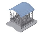 Bräuer Futterraufe transportabel mit Palisaden-Freßgittern und Regenschutzdach